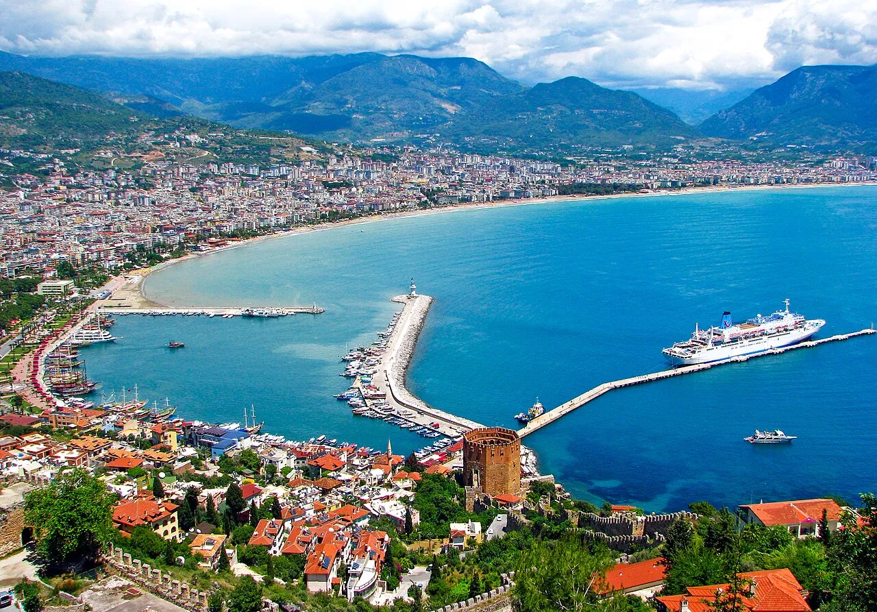 Alanya harbour viewed from the castle